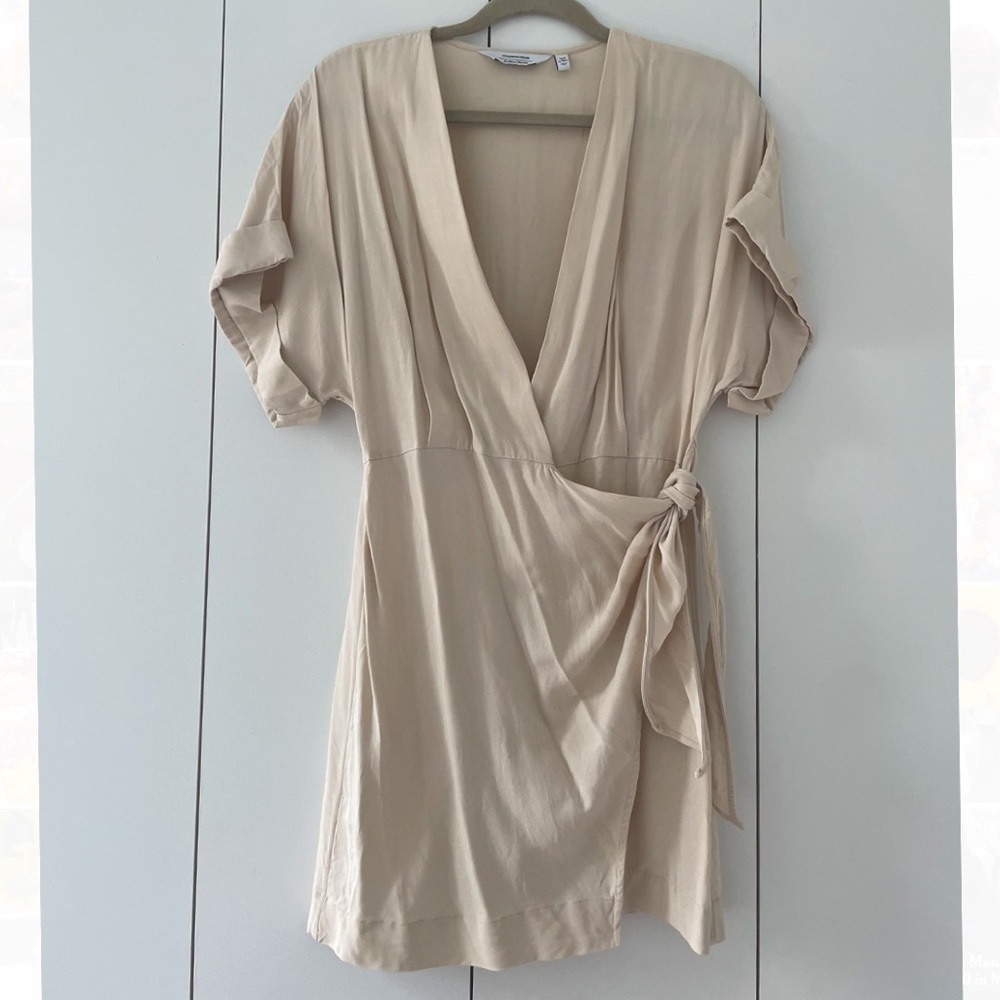 Cream Mini Wrap Dress